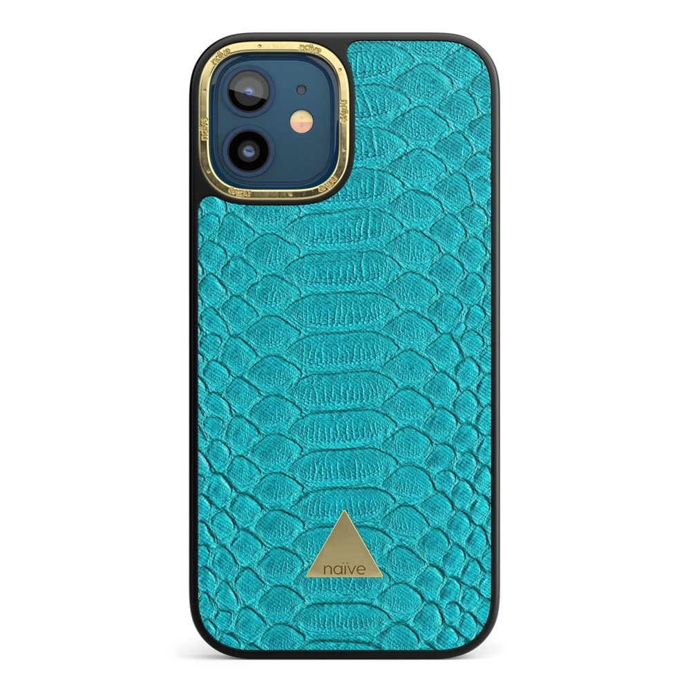 Naive iPhone 12 Case - Turquoise Snake