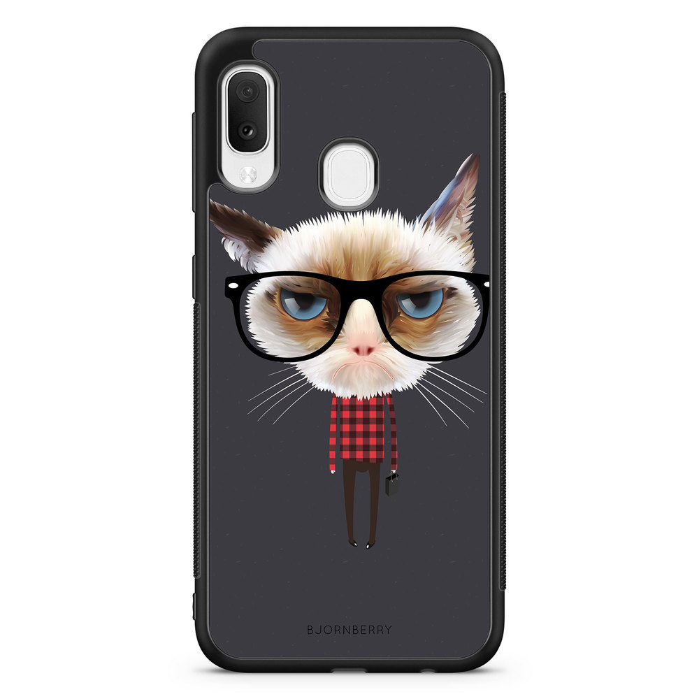 Samsung Galaxy A20e Case - Hipster Cat
