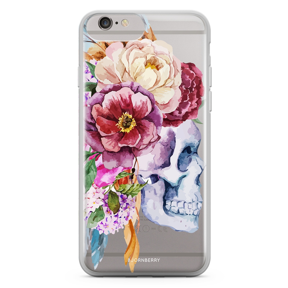 iPhone 6 Plus/6s Plus Fashion Case - Skull & Flowers