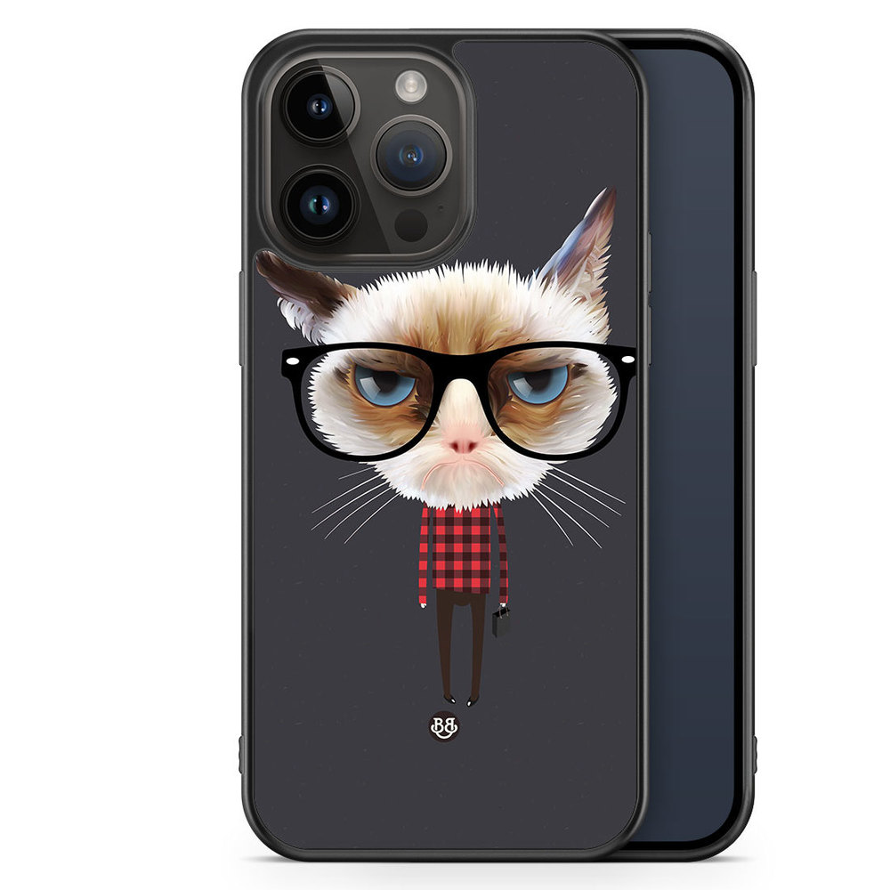 iPhone 14 Pro Max Case - Hipster Cat