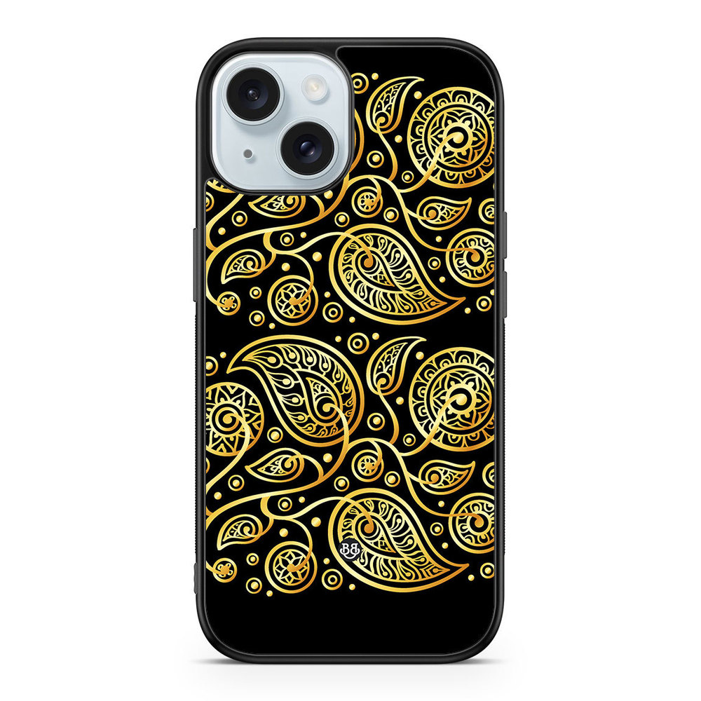 iPhone 15 Case - Gold Flowers