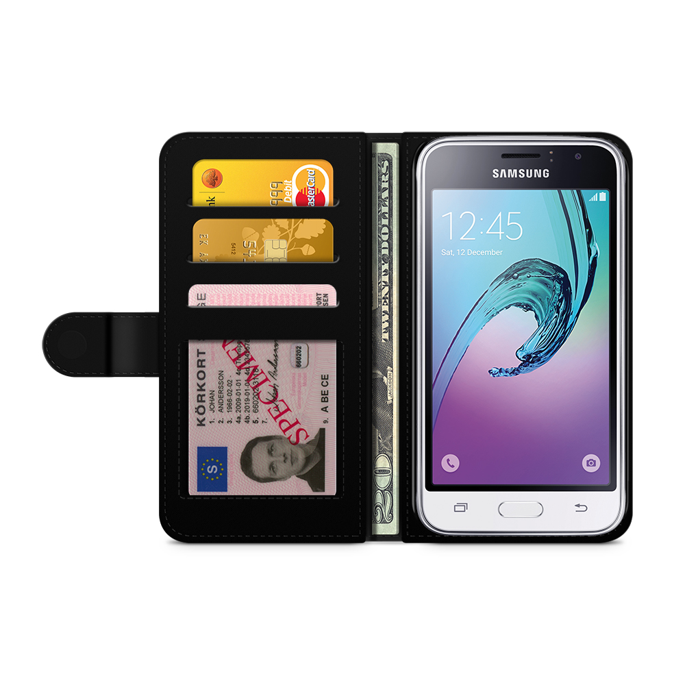 Samsung Galaxy J1 (2016) Wallet Case - Eggplant Pattern - 2