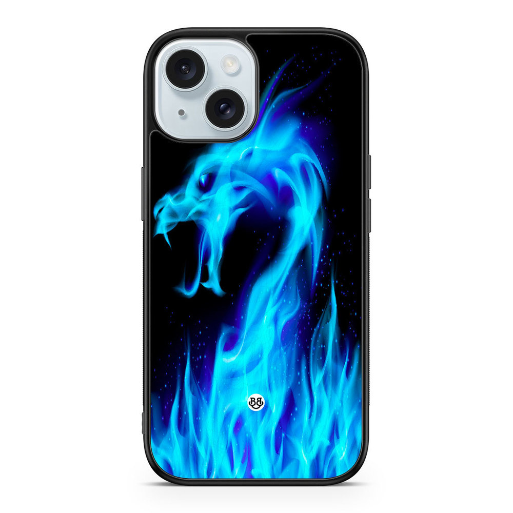 iPhone 15 Case - Blue Flames Dragon