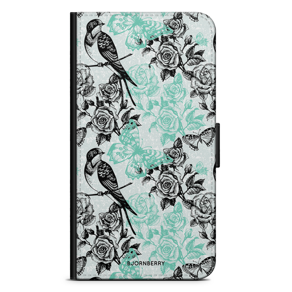 Xiaomi Redmi 5 Plus Wallet Case - Birds & Roses