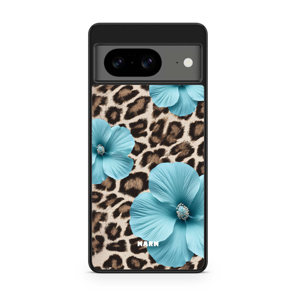 Google Pixel 8 Case - Hibiscus Era - Turquoise Leopard