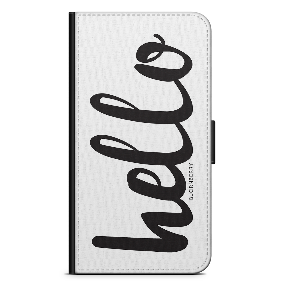 Huawei P20 Lite Wallet Case - Hello Black