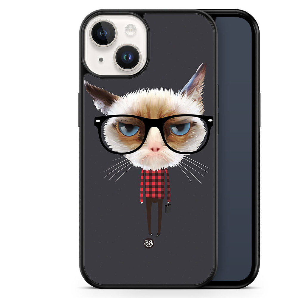 iPhone 14 Case - Hipster Cat