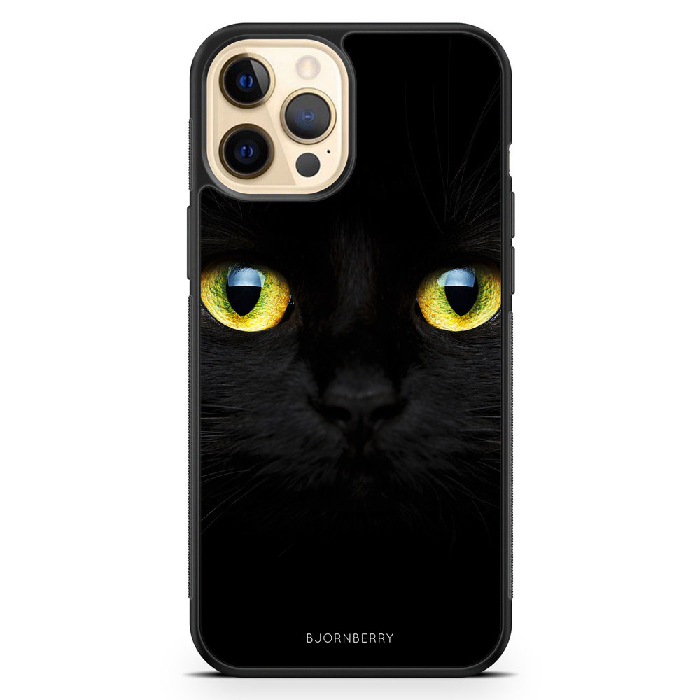 iPhone 12 Pro Max Case - Black Cat Close Up