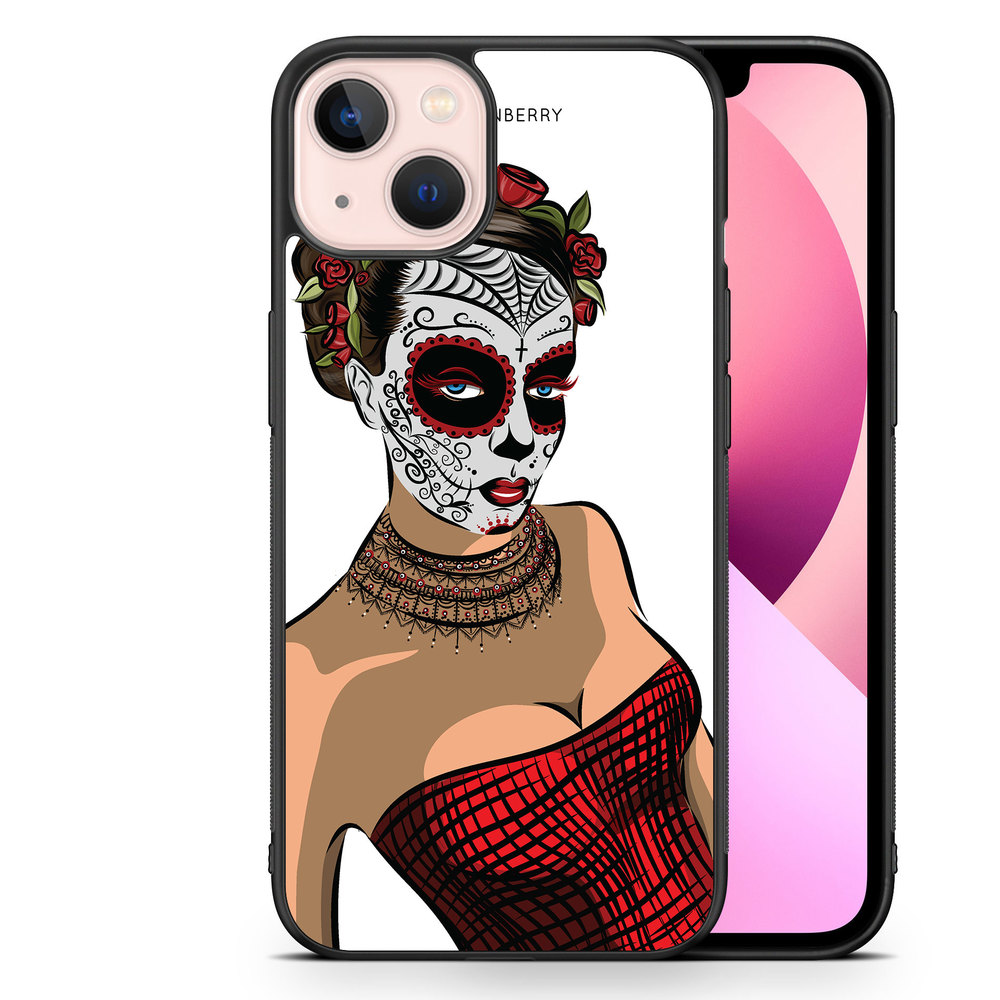 iPhone 13 Case - Skull Mask Flowers