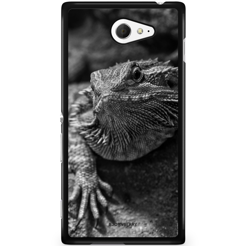 Sony Xperia M2 Aqua Case - Black/White Lizard