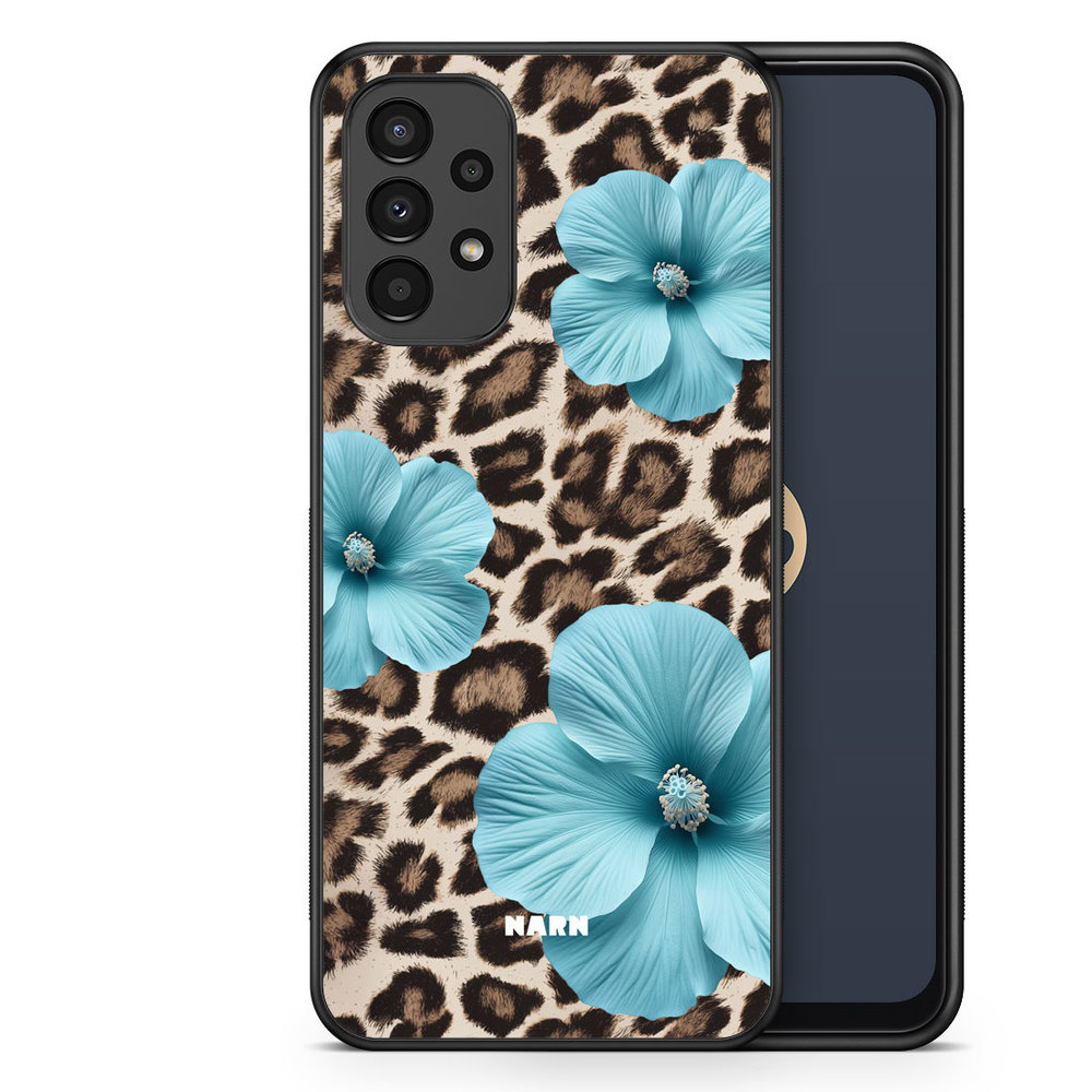 Samsung Galaxy A13 Case - Hibiscus Era - Turquoise Leopard