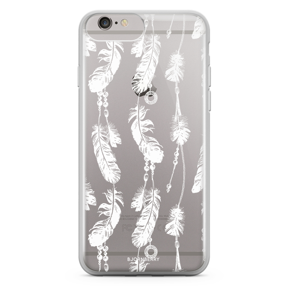 iPhone 6 Plus/6s Plus Fashion Case - White Feathers