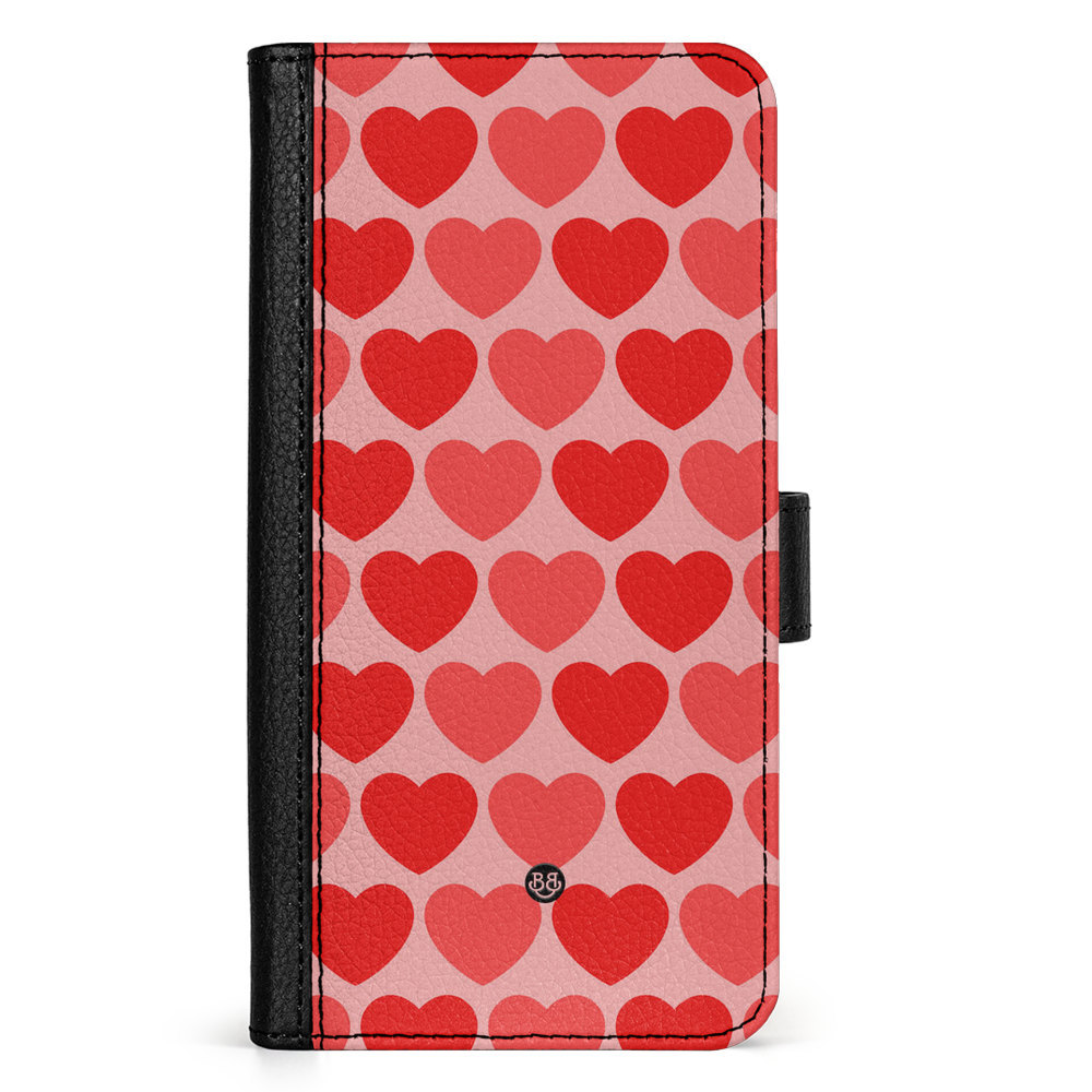 Samsung Galaxy A55 Wallet Case - Red Hearts
