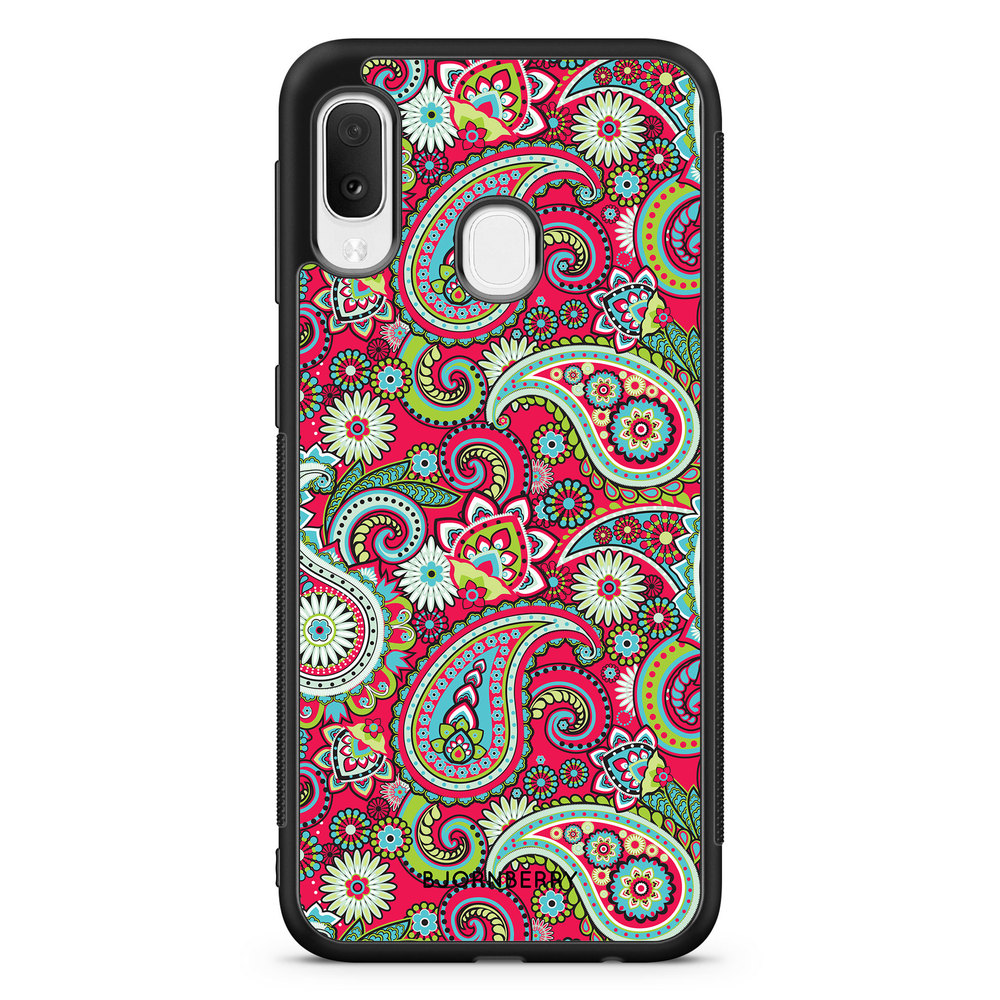 Samsung Galaxy A20e Case - Red Paisley