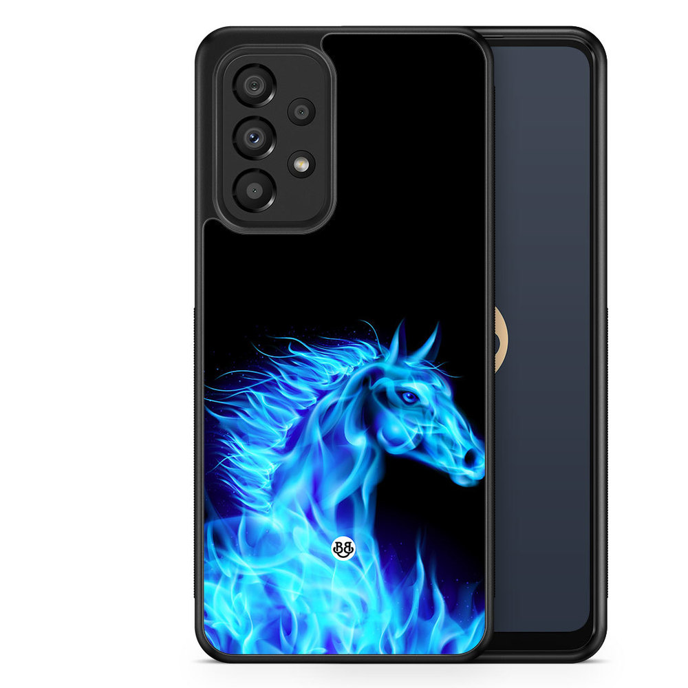 Samsung Galaxy A33 5G Case - Flames Horse Blue