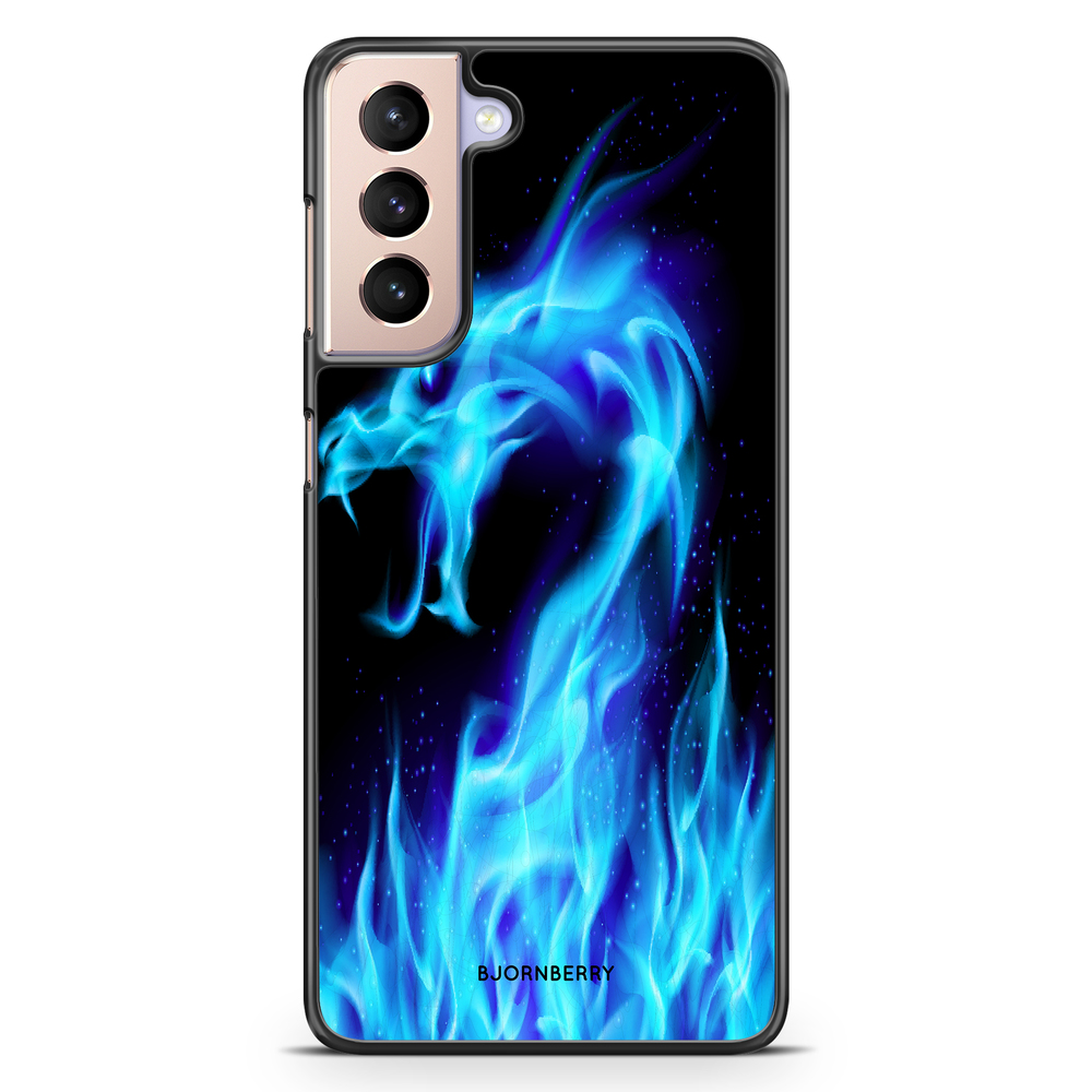 Samsung Galaxy S21 Case - Blue Flames Dragon