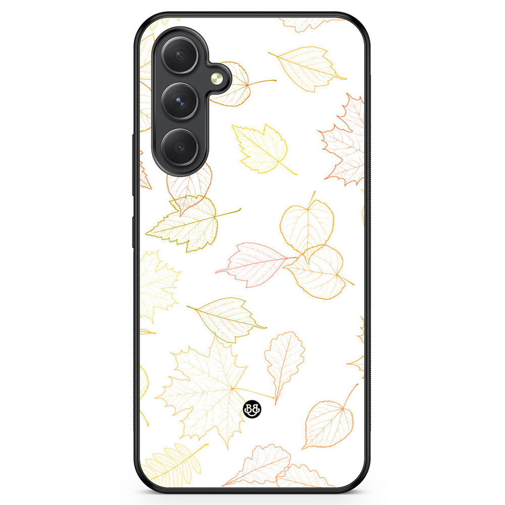 Samsung Galaxy A54 5G Case - Vit med Löv