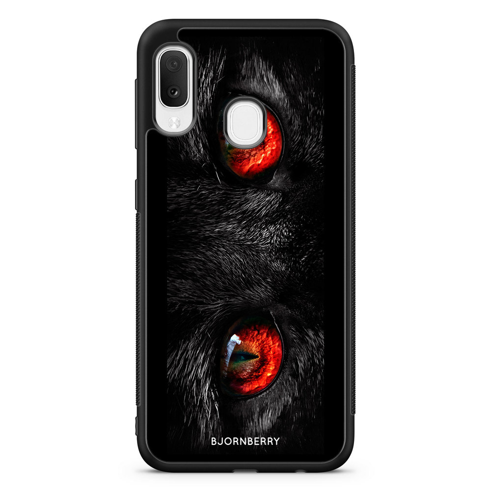 Samsung Galaxy A20e Case - Red Cat Eyes