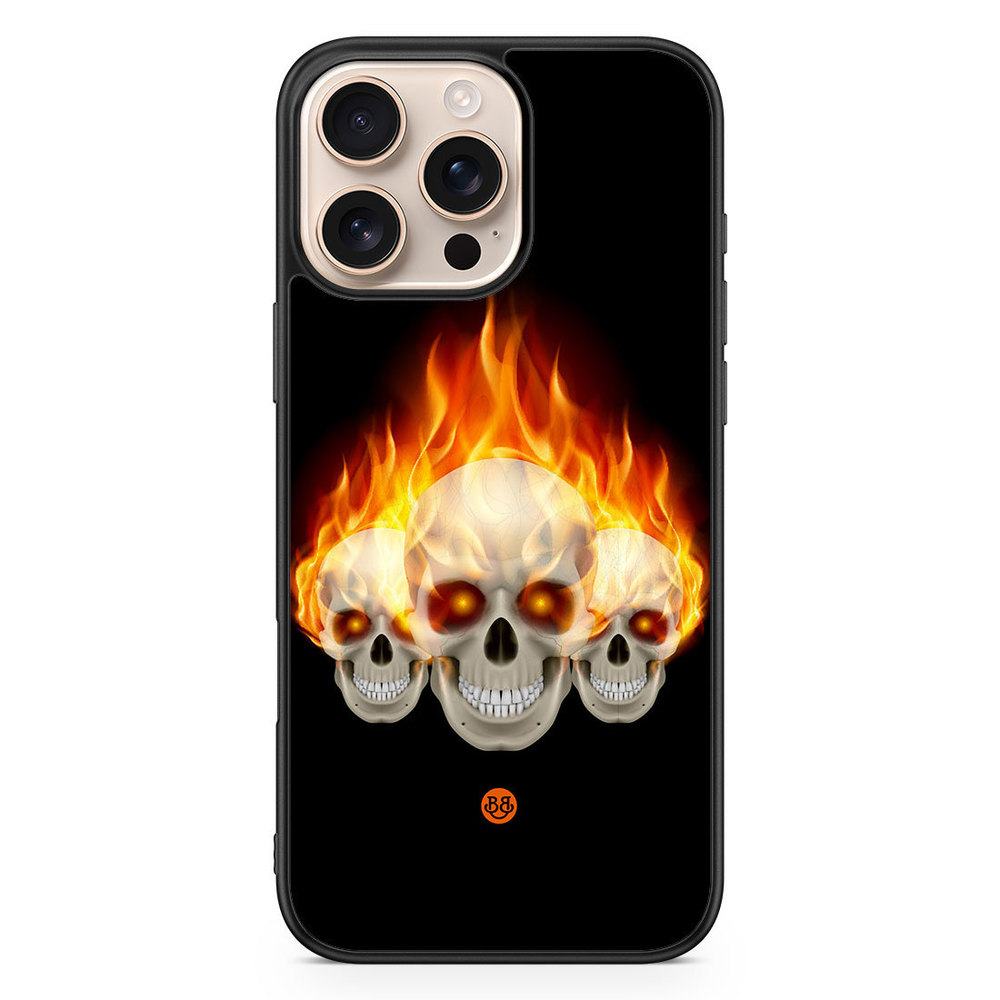 iPhone 16 Pro Max Case - Flames Skulls