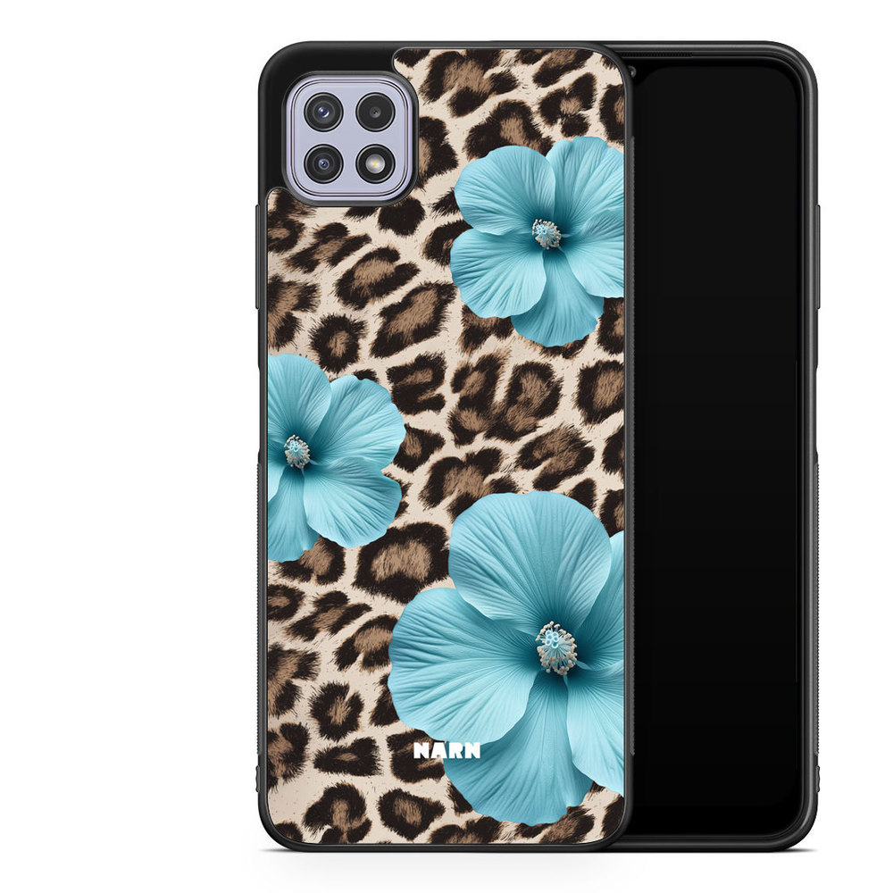Samsung Galaxy A22 4G Skal - Turquoise Leopard