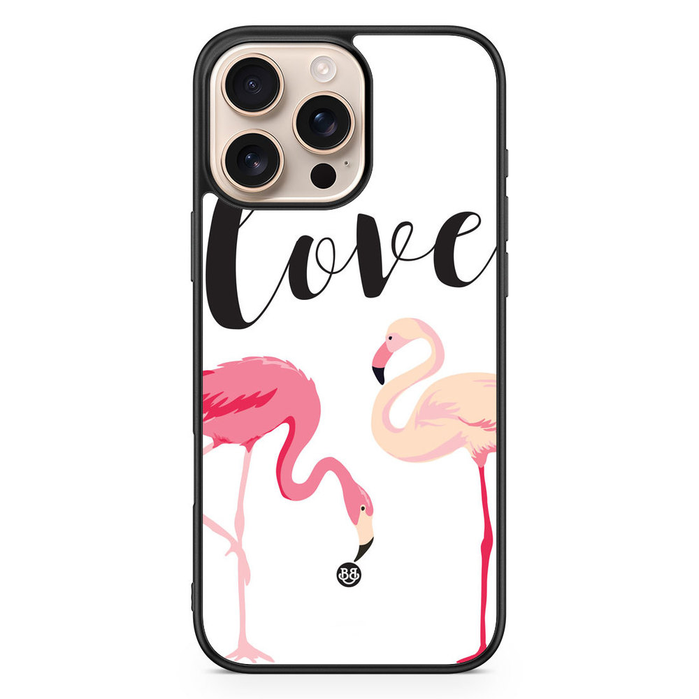iPhone 16 Pro Max Case - Love Flamingo