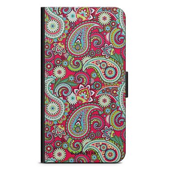iPhone 13 Mini Plånboksfodral - Röd Paisley