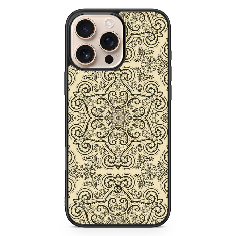 iPhone 16 Pro Max Case - Beige Retro Pattern