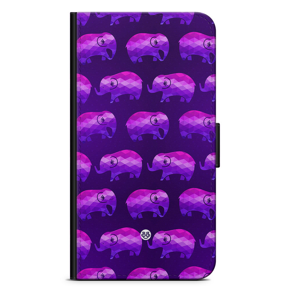 Xiaomi 12 Pro Wallet Case - Purple Elephants