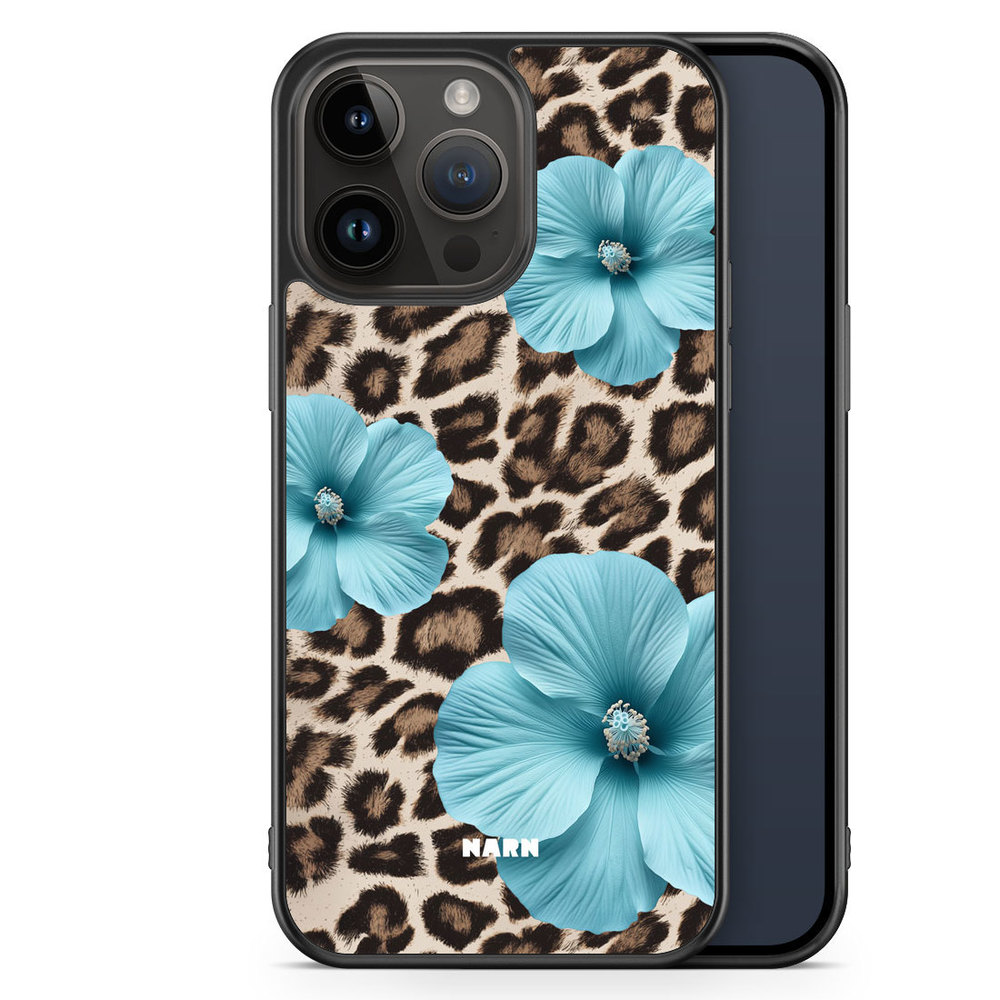 iPhone 14 Pro Max Case - Hibiscus Era - Turquoise Leopard
