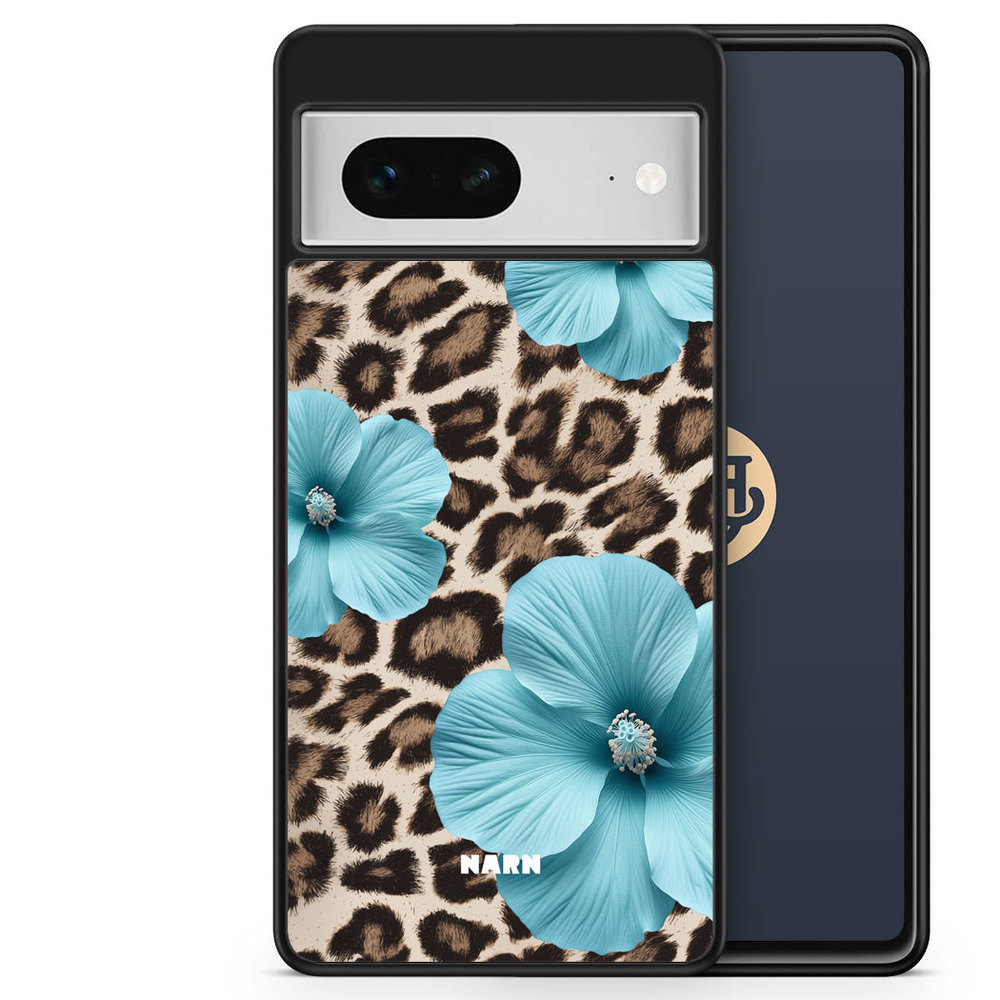Google Pixel 7 Case - Hibiscus Era - Turquoise Leopard