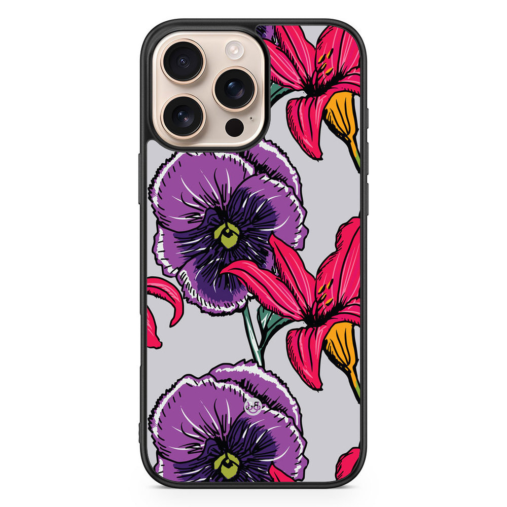 iPhone 16 Pro Max Case - Purple/Cerise Floral