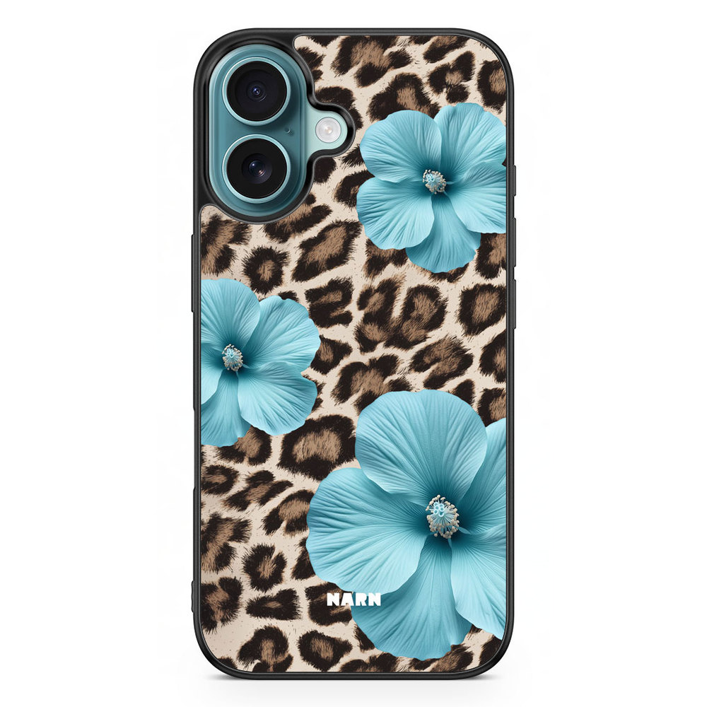 iPhone 16 Case - Hibiscus Era - Turquoise Leopard