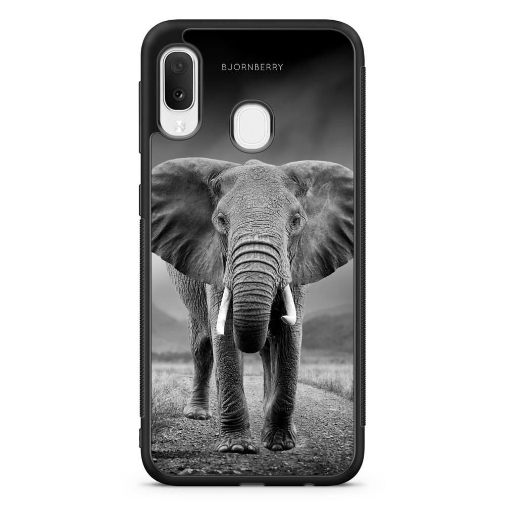 Samsung Galaxy A20e Case - Black/White Elephant