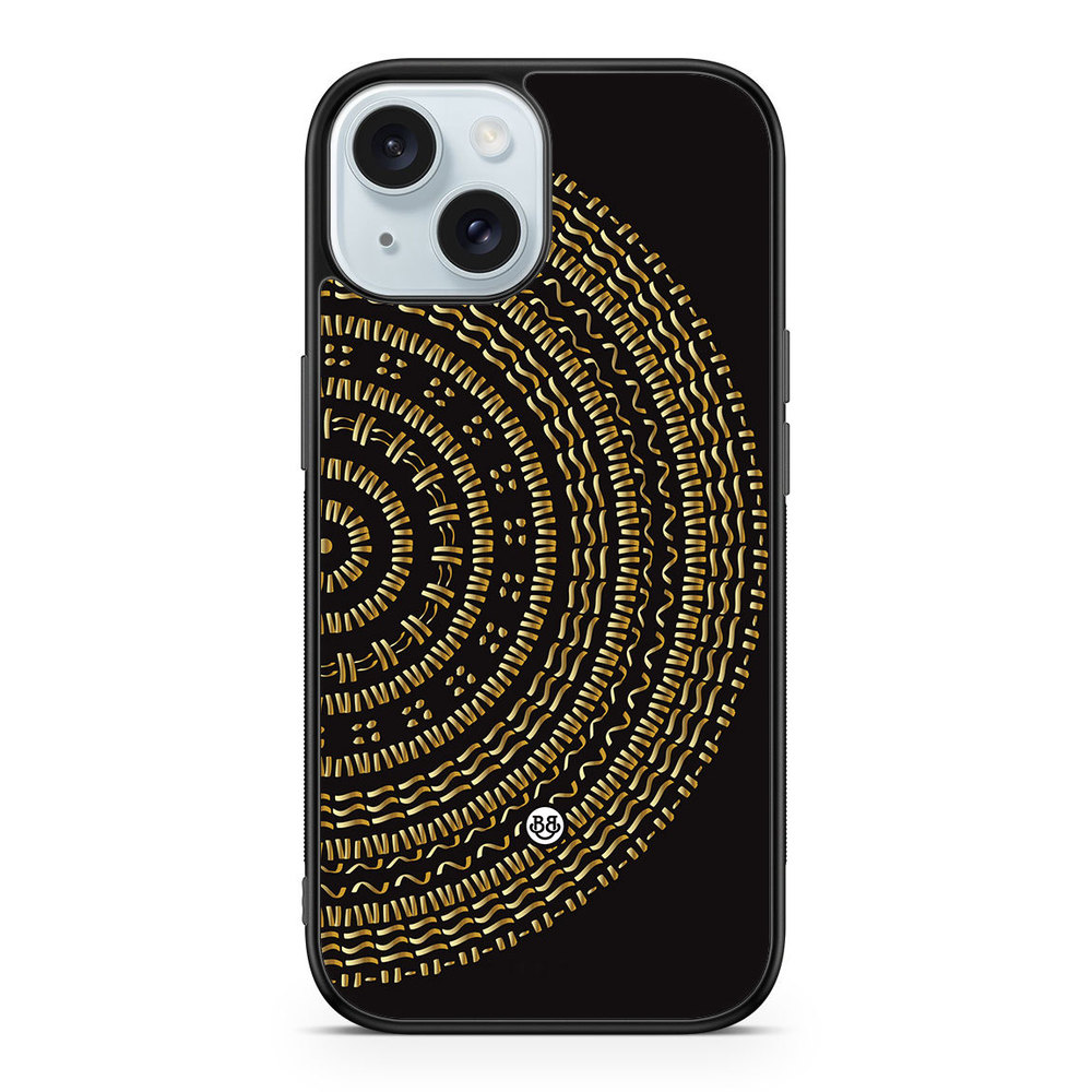 iPhone 15 Case - Mandala Gold/Black