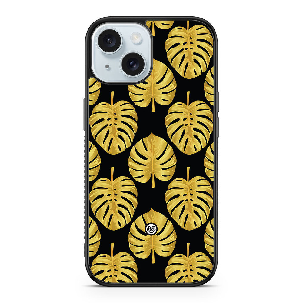 iPhone 15 Case - Gold Monstera