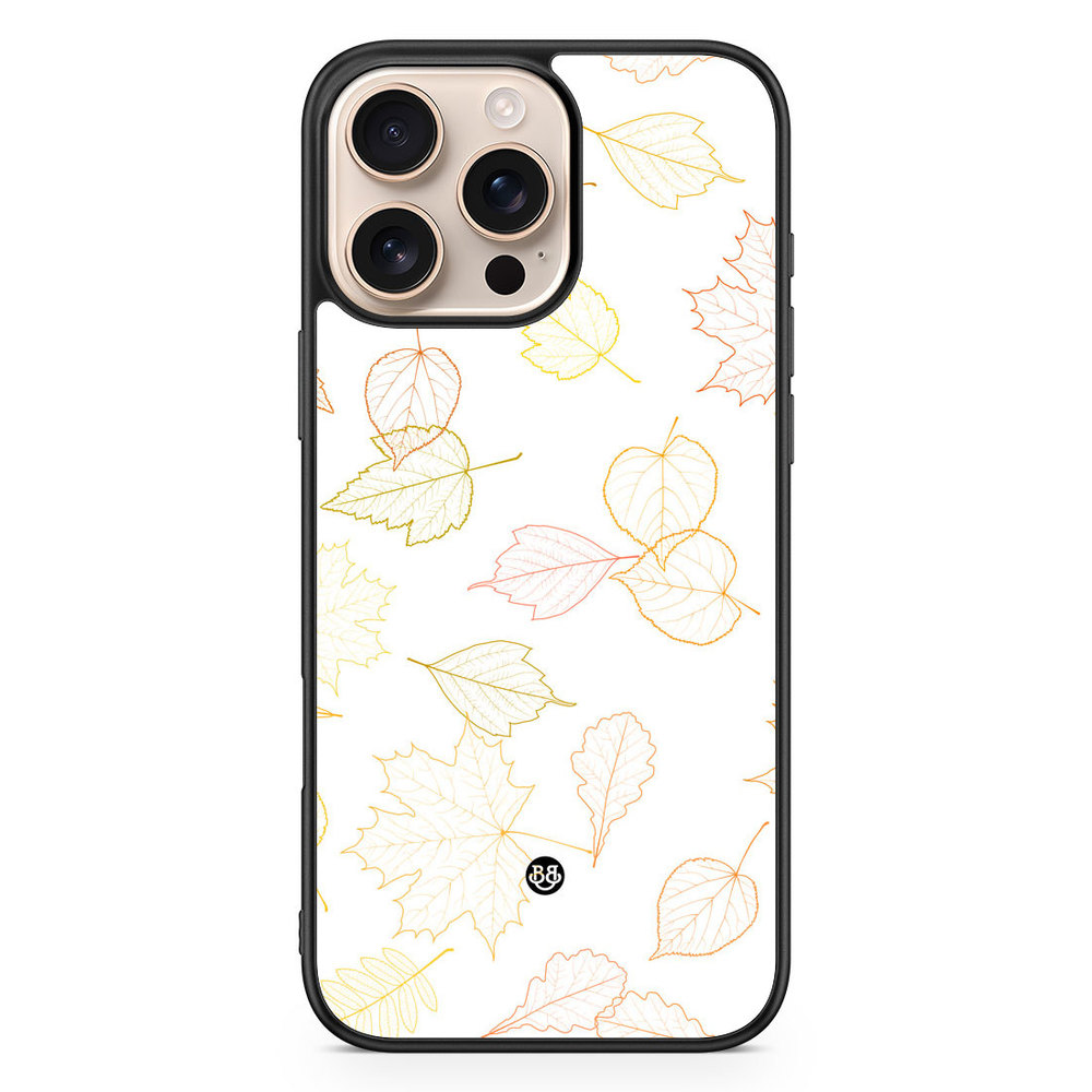 iPhone 16 Pro Max Case - White and Leaves