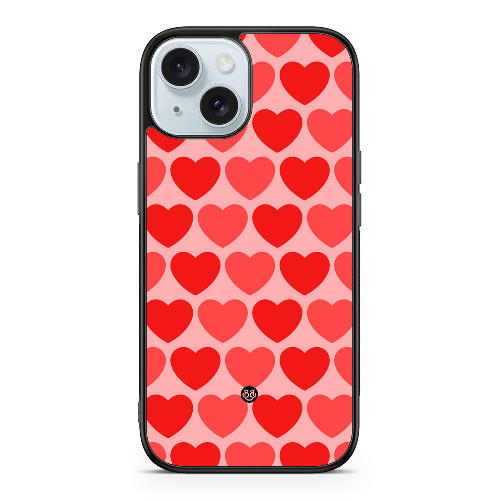 iPhone 15 Case - Red Hearts