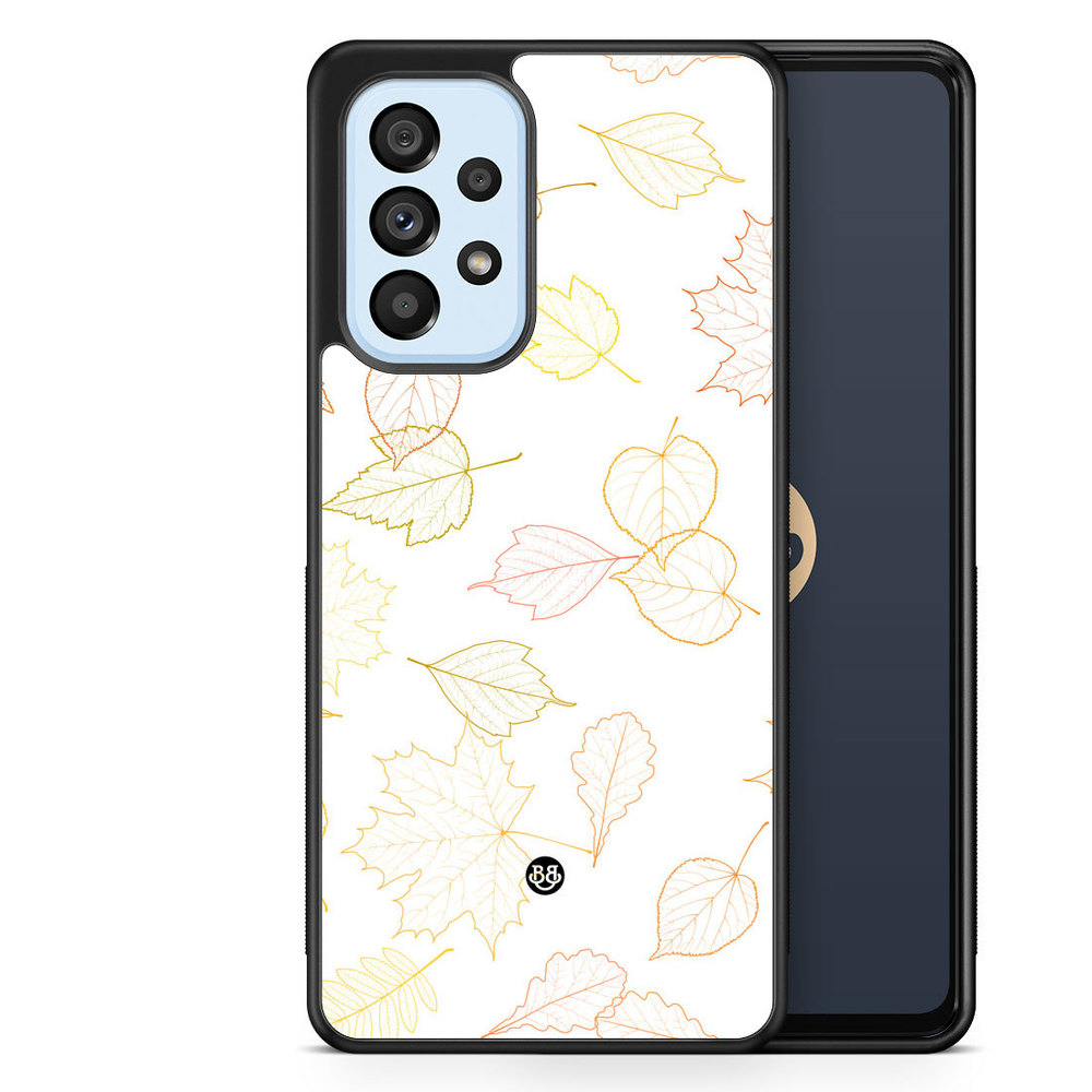 Samsung Galaxy A53 5G Case - Vit med Löv