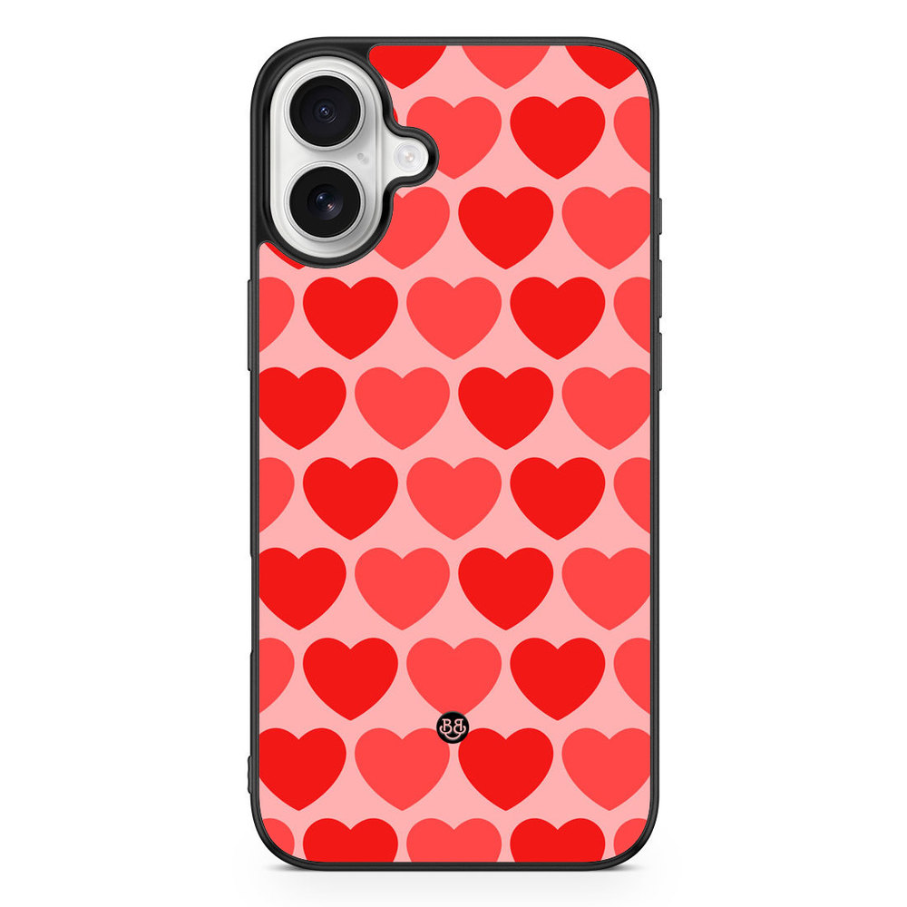 iPhone 16 Plus Case - Red Hearts
