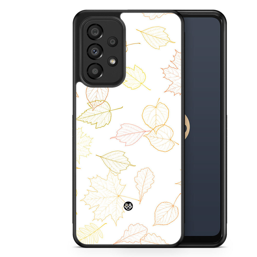 Samsung Galaxy A33 5G Case - Vit med Löv
