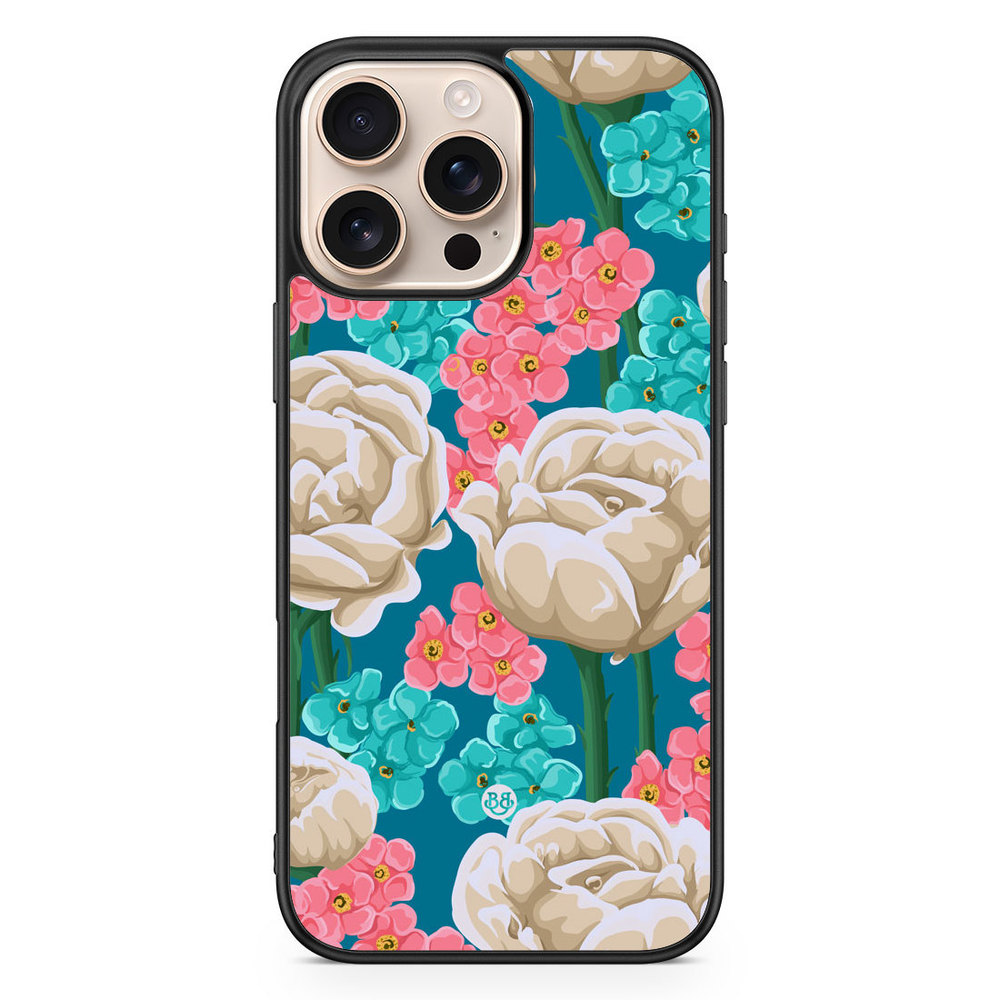 iPhone 16 Pro Max Case - Seamless White Roses