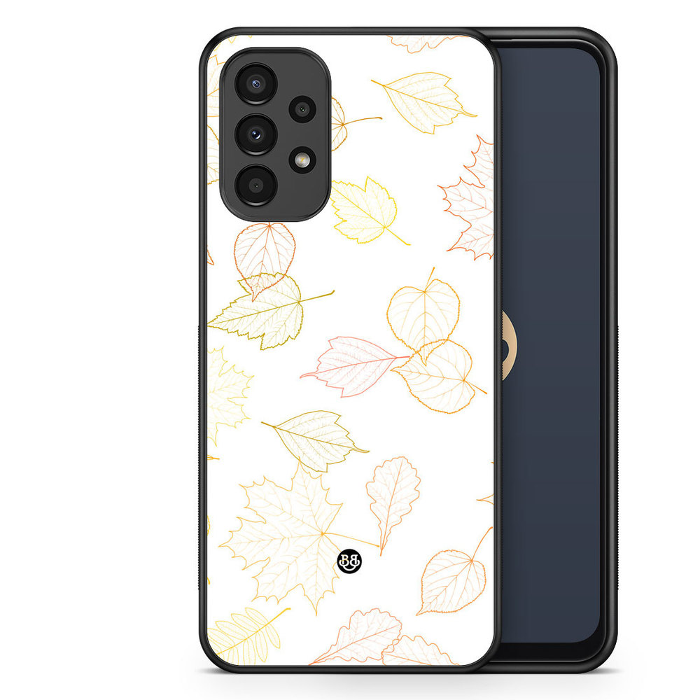 Samsung Galaxy A13 Case - Vit med Löv