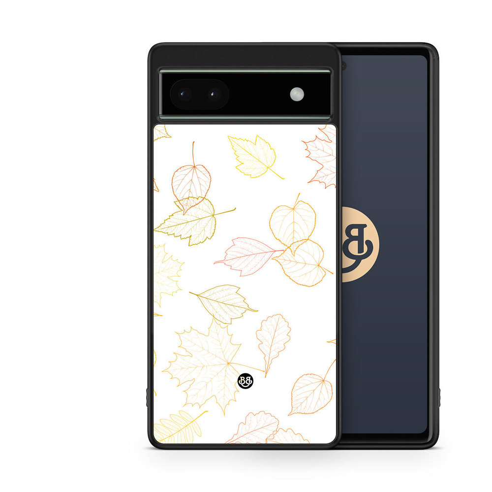 Google Pixel 6a Case - Vit med Löv