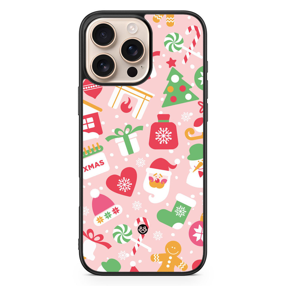 iPhone 16 Pro Max Case - Pink Christmas