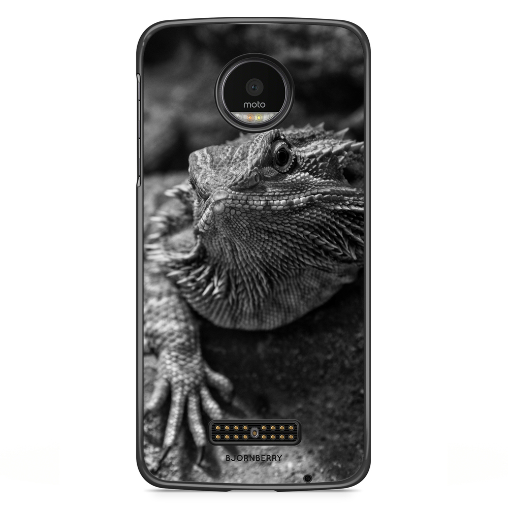 Moto Z2 Play Case - Black/White Lizard