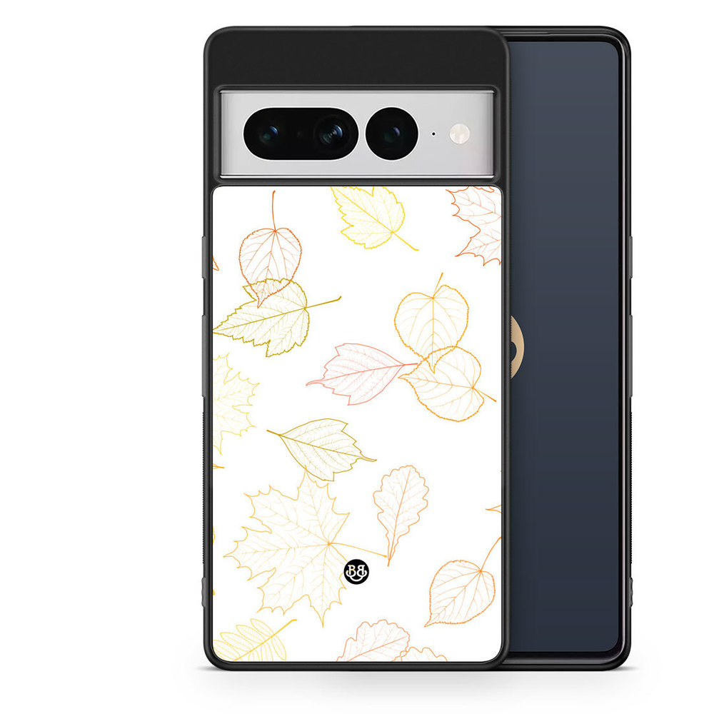 Google Pixel 7 Pro Case - Vit med Löv