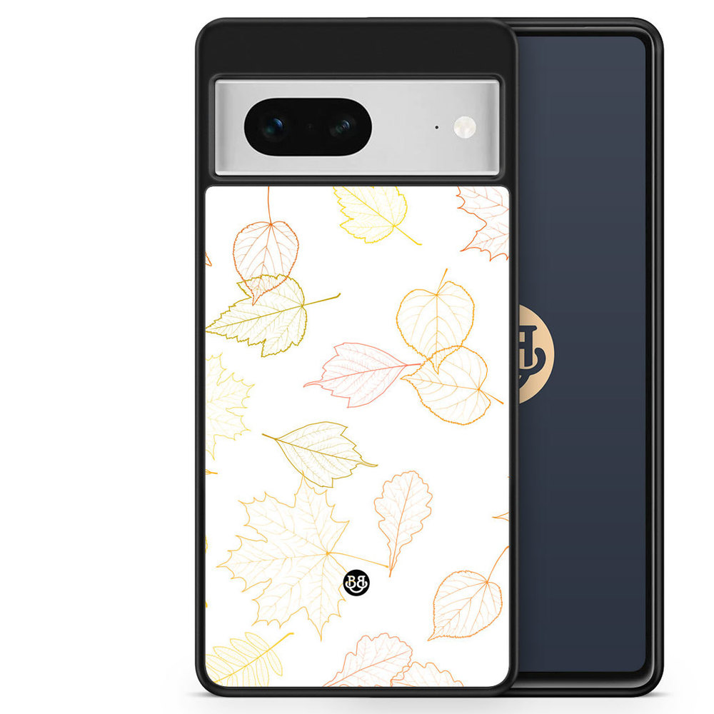 Google Pixel 7 Case - Vit med Löv