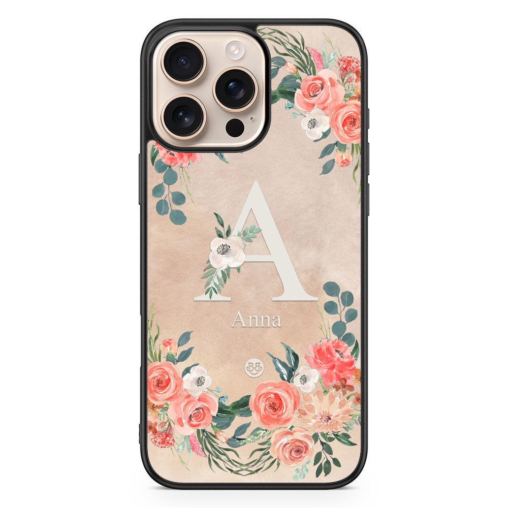 iPhone 16 Pro Max Custom Case - Monogram Sand