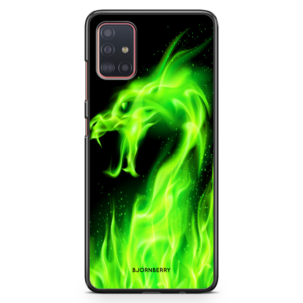 Samsung Galaxy A51 Case - Green Flames Dragon