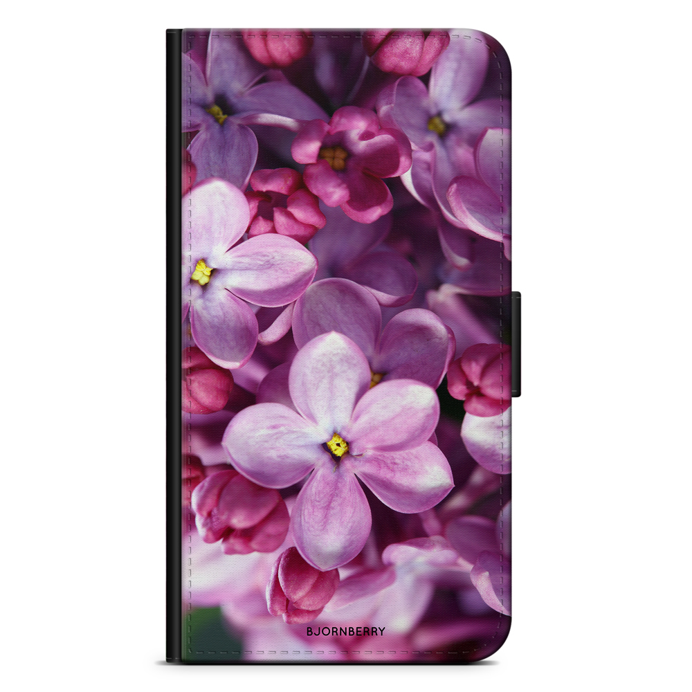 iPhone 12 Plånboksfodral - Lila Vårblommor | Mobilskal & Mobilfodral BJORNBERRY